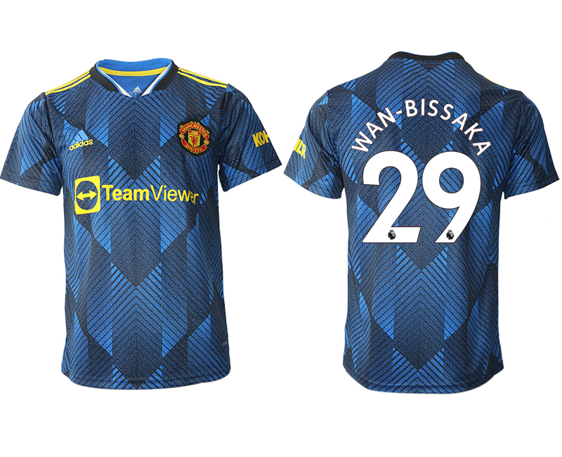 Men 2021-2022 Club Manchester United Second away aaa version blue #29 Soccer Jersey->manchester united jersey->Soccer Club Jersey